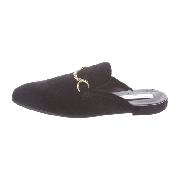 Stella McCartney Shoes - Stella McCartney Black Vegan Calf Hair Mules Size 10 EU 40